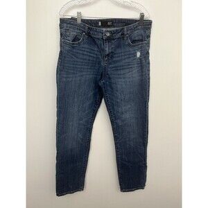 Kut From The Kloth Women’s Jeans Denim Size 12 Boyfriend Blue Distressed